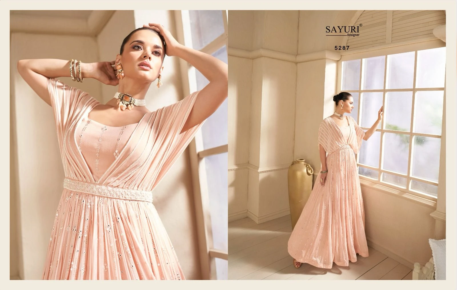 Sayuri Designer Vasansi Real Georgette Wholesale Designer Long Gown — Wholesale Kurtis, Sayuri Designer wholesale from Surat — view 2